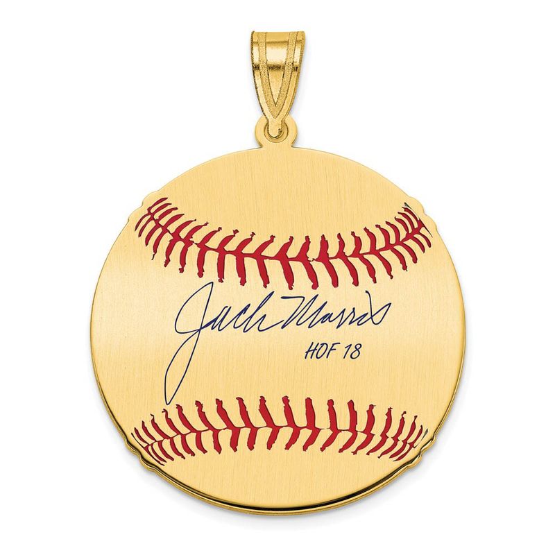 14k Gold Plated Jack Morris Signature Md Enamel Baseball Pendant
